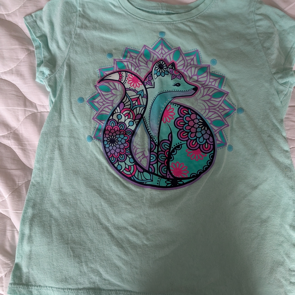 Place Blue and Purple Short Sleeve Tee Peacock Design